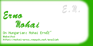 erno mohai business card